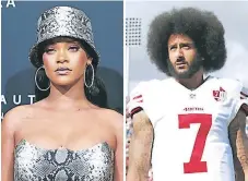  ??  ?? ADMIRABLE. Rihanna prefiere no cantar en uno de los eventos deportivos más famosos del mundo por su apoyo a Kaepernick.