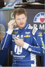  ?? STEVE MARCUS — THE ASSOCIATED PRESS ?? Driver Dale Earnhardt Jr. gets ready for practice during qualifying for the Monster Energy NASCAR Cup Series auto race Friday in Las Vegas.