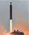  ?? KCNA, EUROPEAN PRESSPHOTO AGENCY North Korea conducts a test launch of a strategic ballistic missile, known as a Musudan missile, in August. ??