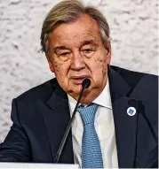  ?? ?? Alarming report...UN chief Antonio Guterres