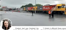  ?? RICKY WILSON/STUFF ?? Prime Minister Jacinda Ardern, inset, prepares to board the KiwiRail Coastal Pacific train at Blenheim railway station, for the first official passenger service to Kaikoura since the earthquake wrecked the railway in 2016.