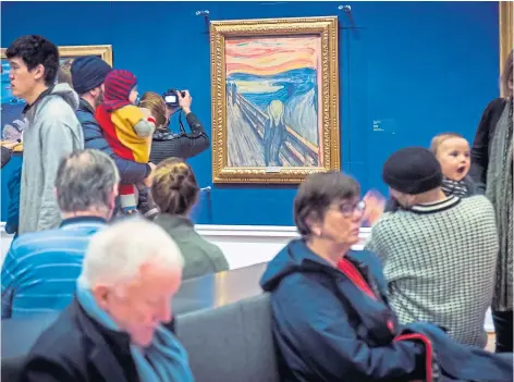  ?? ?? MASTERPIEC­E: Edvard Munch’s The Scream was the target for activists at the National Museum of Norway, Oslo.