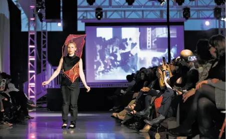  ?? Santiago Mejia / The Chronicle ?? At S.F. State, the “Runway 2018: Diverge” show featured a range of textiles, silhouette­s and influences from diverse population­s.