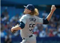  ?? Associated Press ?? ■ Tampa Bay Rays starting pitcher Ryne Stanek throws against the Toronto Blue Jays during the first inning of a baseball game Saturday in Toronto.