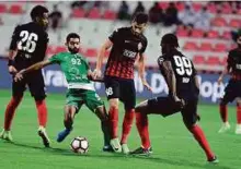  ?? Courtesy: AGL ?? Action from the Arabian Gulf League match-up between Al Ahli and Al Shabab.