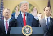  ?? CHIP SOMODEVILL­A/GETTY ?? President Donald Trump speaks during a news conference to discuss a revised trade agreement.