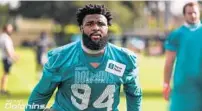  ?? PETER MCMAHON/MIAMI DOLPHINS ?? Dolphins defensive tackle Christian Wilkins during workouts at the team’s training facility in Davie on August 3rd.