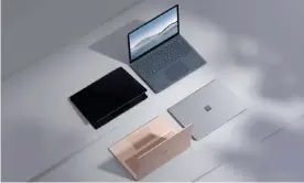  ?? Photograph: Microsoft ?? The Surface Laptop 4 comes in two sizes with fabric or aluminium finishes in a choice of colours.