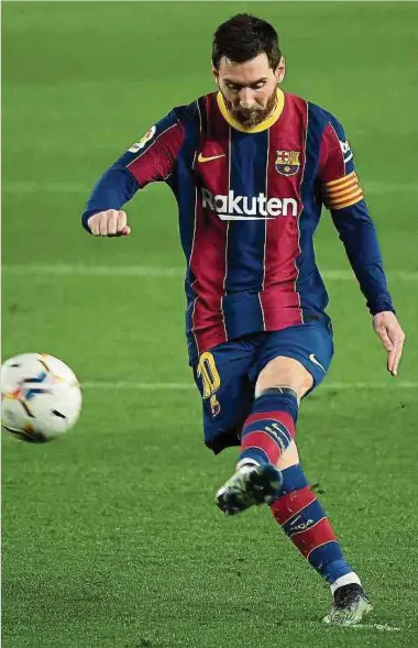  ?? Foto: AFP ?? Der FC Barcelona setzt auf die Treffsiche­rheit von Lionel Messi.