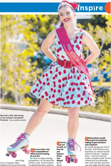  ?? Picture: JERAD WILLIAMS ?? Miss Retro 2018, Mel Koning, at the Southport Broadwater Parklands.