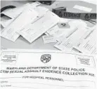  ?? KENNETH K. LAM/BALTIMORE SUN ?? A sample of Maryland State Police’s Victim Sexual Assault Evidence collection kit.