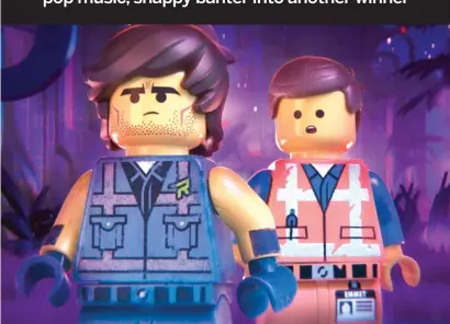  ?? WARNER BROS. PICTURES ?? Chris Pratt voices both Emmet (right) and his action-hero lookalike, Rex Dangervest, in “The LEGO Movie 2: The Second Part.”
