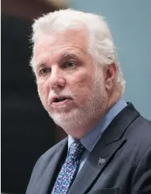  ?? JACQUES BOISSINOT/THE CANADIAN PRESS FILES ?? “I think it was time to send a signal (to the U.S.) that enough is enough. We are used to closing ranks when the going gets rough,” says Premier Philippe Couillard.