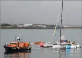  ?? (Photo: Wicklow RNLI). ?? The lifeboat brings the vessel to safety yesterday