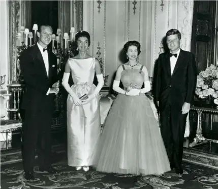  ??  ?? 15 June 1961: with President John F Kennedy and the First Lady Jacqueline Kennedy