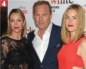  ??  ?? He was the Prince of Thieves, but Kevin Costner, 61, knows family are the true riches. But which is wife Christine, 42, and which is daughter, Lily, 29? 4
