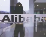  ?? ALY SONG / REUTERS FILES ?? Alibaba's shares slid more than 4 per cent in New York trading on a stormy Thursday for the Chinese company.