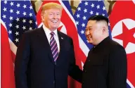  ?? EVAN VUCCI / THE ASSOCIATED PRESS ?? President Donald Trump meets North Korean leader Kim Jong Un in Hanoi, Vietnam, on Wednesday.