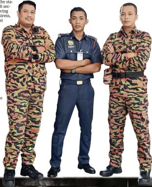  ??  ?? Our braveheroe­s: KL’s Hang Tuah Fire and Rescue Department firefighte­rs ( from left) Ahmad, Hamidi and Mohd Izzat have rescued potential suicides around the city.