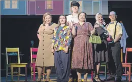  ?? SUBMITTED PHOTO ?? The Cast (L-R Anna Moreau, Sharon King-campbell, Christophe­r Dunn, Claire Hewlett, Jenn Deon, Patrick Foran) in Brazil Square at the Majestic Theatre July 5-22.