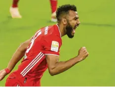  ?? Foto: Engelbrech­t, Witters ?? Geballte Freude bei Eric Maxim Choupo‰Moting nach seinem Tor zur 1:0‰Führung ge‰ gen Bayer Leverkusen.