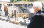  ?? PAOLO GIANDOTTI AP ?? President Sergio Mattarella stands in a cemetery in Codogno, where Italy’s first case of COVID-19 emerged.