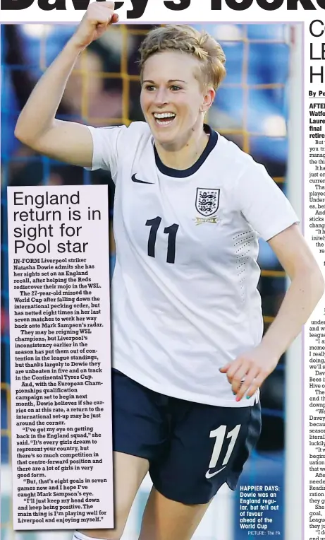  ?? PICTURE: The FA ?? HAPPIER DAYS: Dowie was an England regular, but fell out of favour ahead of the World Cup