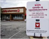  ?? NAM Y. HUH/ ASSOCIATED PRESS ?? CVS Health said it will require nurses, care managers and all corporate staff to be fully vaccinated by Oct. 31, and all pharmacist­s working in its retail stores to be vaccinated by Nov. 30.