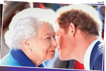  ??  ?? Sealed with a kiss: Greeting his grandmothe­r at the 2015 Chelsea Flower Show