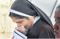  ?? PTI ?? A nun cries during a protest in Kochi on Thursday. —