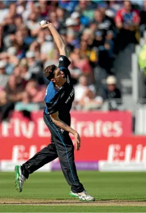  ??  ?? Spinner Mitchell Santner’s containing role and clever variations are more suited to white ball cricket.