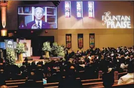  ?? Godofredo A. Vasquez Pool Photo ?? JOE BIDEN speaks via video at a memorial service for George Floyd in Houston. President Trump’s response to Floyd’s death has been a catalyst for Biden donors.