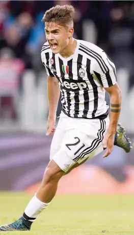  ??  ?? Paulo Dybala, 22 anni, torna a Palermo dove ha giocato 93 gare segnando 21 gol