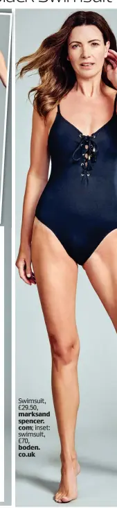  ?? ?? Swimsuit, £29.50, marksand spencer. com; inset: swimsuit, £70, boden. co.uk