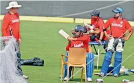  ??  ?? Team India during a practice session at the Jharkhand State Cricket Associatio­n Internatio­nal Stadium Complex in Ranchi on Friday.
—PTI