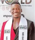  ?? ?? THE new Mr Gay World South Africa, Bonginkosi Ndima.