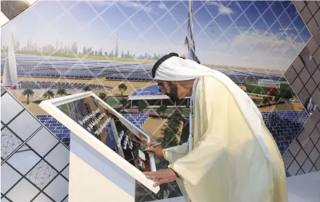  ?? Dubai Media Office ?? Sheikh Mohammed bin Rashid, Vice President and Ruler of Dubai, announced the addition of a 700-megawatt capacity extension to the Mohammed bin Rashid Al Maktoum Solar Complex at a cost of Dh14.2 billion yesterday