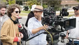  ??  ?? Director Miranda July and director of photograph­y Sebastian Wintero on the set of Kajilliona­ire