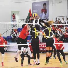  ?? Courtesy: Organiser ?? Action from the volleyball final between Al Wasl Club and Sharjah in the Arab Women Sports Tournament.