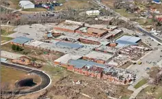  ??  ?? An aerial view shows wrecked buildings in the wake of a tornado in Henryville, Indiana. (Reuters)