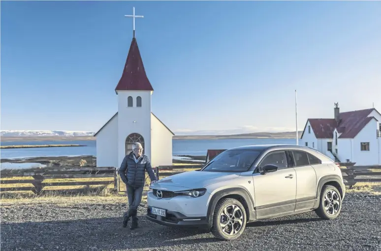  ?? ?? Jim Mcgill hits the road with the MX-30 R-EV in Iceland