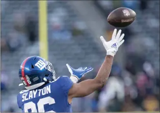  ?? RICH HUNDLEY III — FOR THE TRENTONIAN ?? Giants wide receiver Darius Slayton (86) goes to catch the ball against the Detroit Lions during a NFL game on Sunday afternoon at MetLife Stadium in East Rutherford.