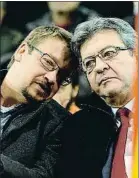  ?? JOSEP LAGO / AFP ?? Domènech y Mélenchon, ayer