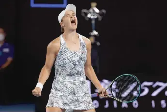  ?? HAMISH BLAIR/AP ?? Ash Barty became the first Australian in 44 years to win a singles title at the Australian Open.