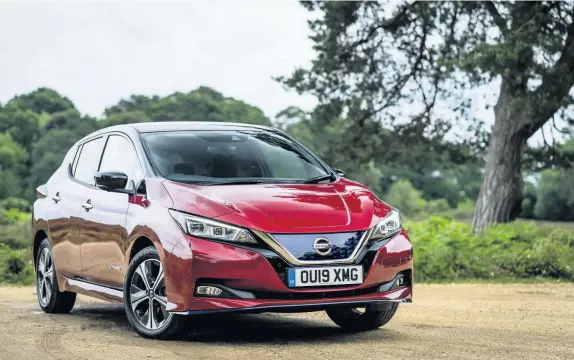  ??  ?? The new Nissan Leaf e+ offers extra power keeping up with the challenger­s to its crown