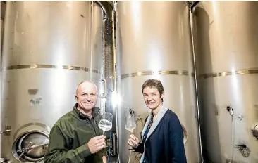  ?? BRADEN FASTIER/STUFF ?? A serendipit­ous visit to Switzerlan­d led Blackenbro­ok winery’s Daniel and Ursula Schwarzenb­ach to produce a new pinot blanc.