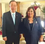  ??  ?? Jessica with UN Secretary General Ban Ki-Moon