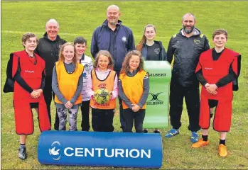  ??  ?? Back row from left to right: Logan Allan, Duncan Aitken (coach), Campbell Shaw, David Blair (SSC), Drew Buckley, Lee Buckley, Murray MacDonald. Front row, left to right: Jemma MacDonald, Jodie Allan and Jorja MacDonald.