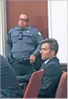  ?? PHAEDRA HAYWOOD/ THE NEW MEXICAN ?? Caleb Calandro was found guilty of two of the four charges against him Thursday following his trial in a shooting case. Jurors were unable to agree on the other two charges, and the judge declared a mistrial on those counts. Calandro also is awaiting trial in a murder case.