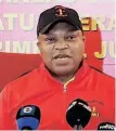  ?? ?? The general secretary of Police and Prisons Civil Rights Union (Popcru) Jeff Dladla. Picture: Screenshot of Popcru live video